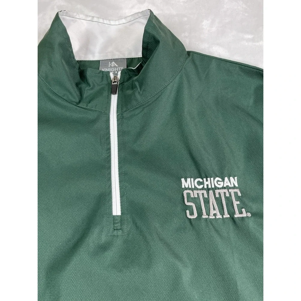 Michigan State Spartans‎ Mens L Windbreaker Pullover Quarter Zip Knights Apparel
